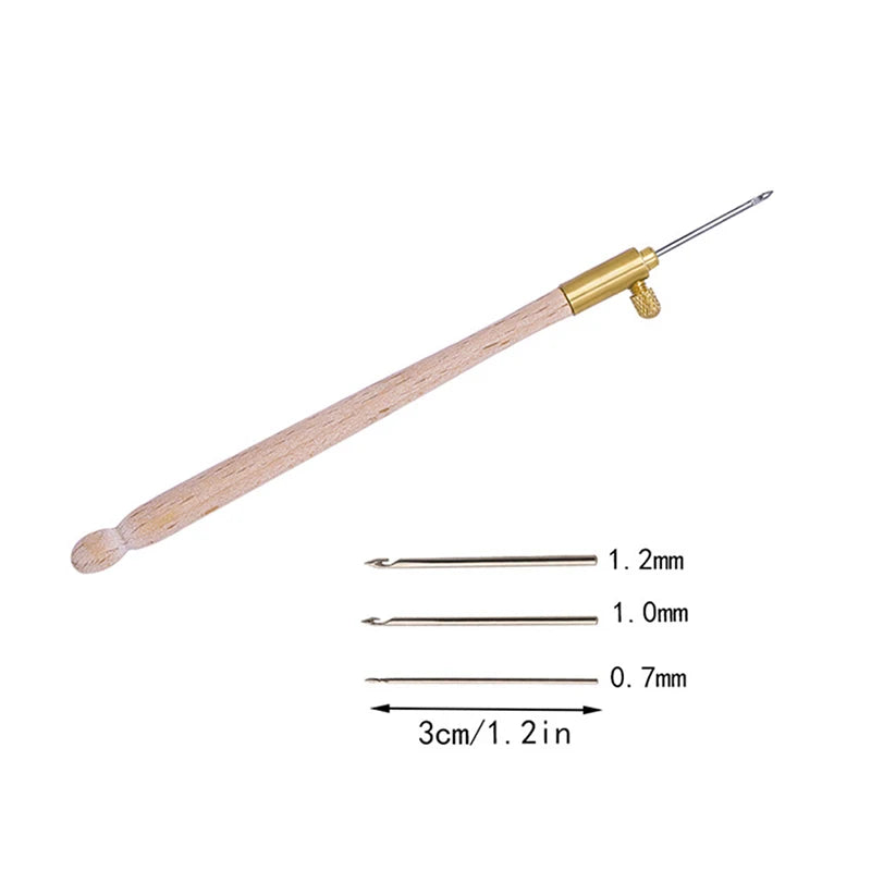 Tambour Embroidery Hook with Three Needle Sizes