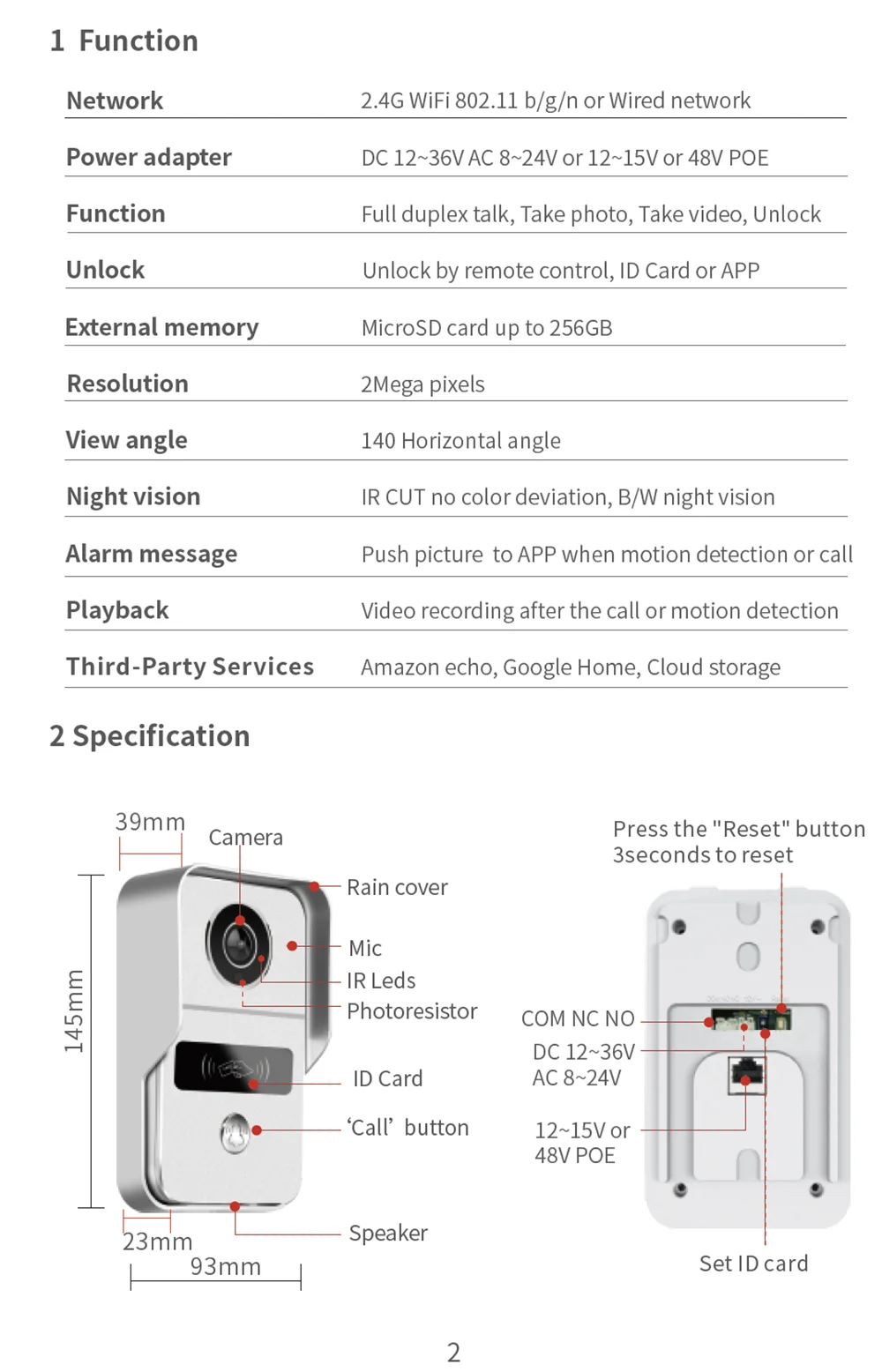 2MP Tuya Smart Video Doorbell WiFi Outdoor Door bell 1080P camera WiFi Video Intercom Wireless doorbell Camera ID Card for Home Spy-shop.com