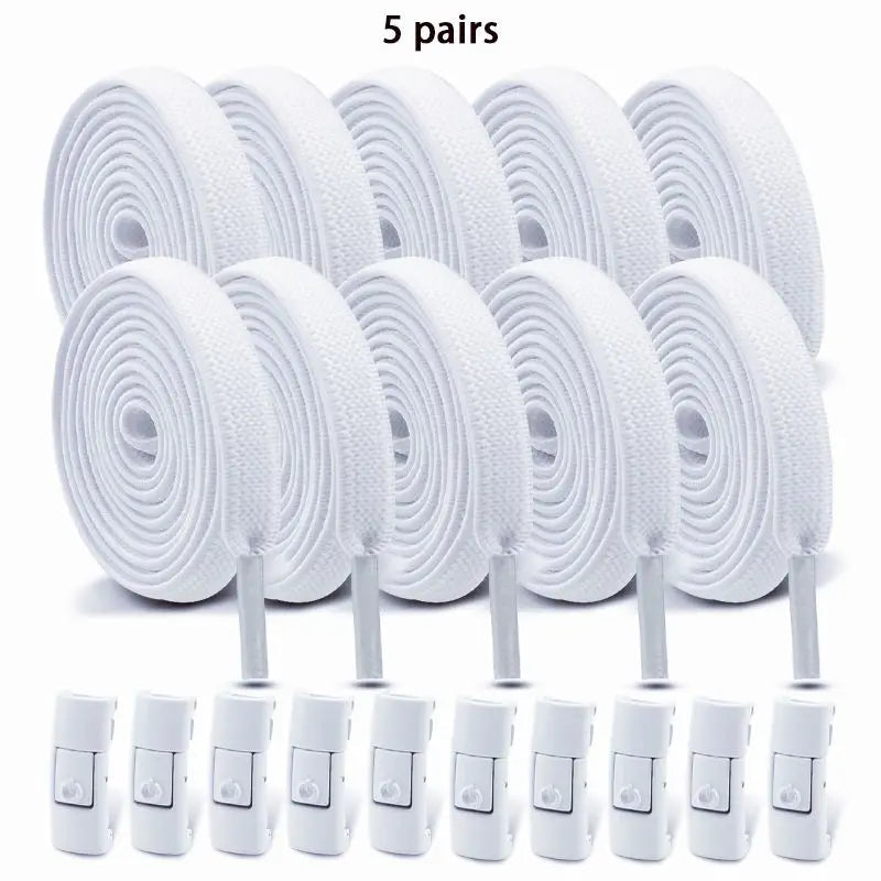 No Tie Shoe laces Press Lock Shoelaces without ties Elastic Laces Sneaker Kids Adult 8MM Widened Flat Shoelace for Shoes 