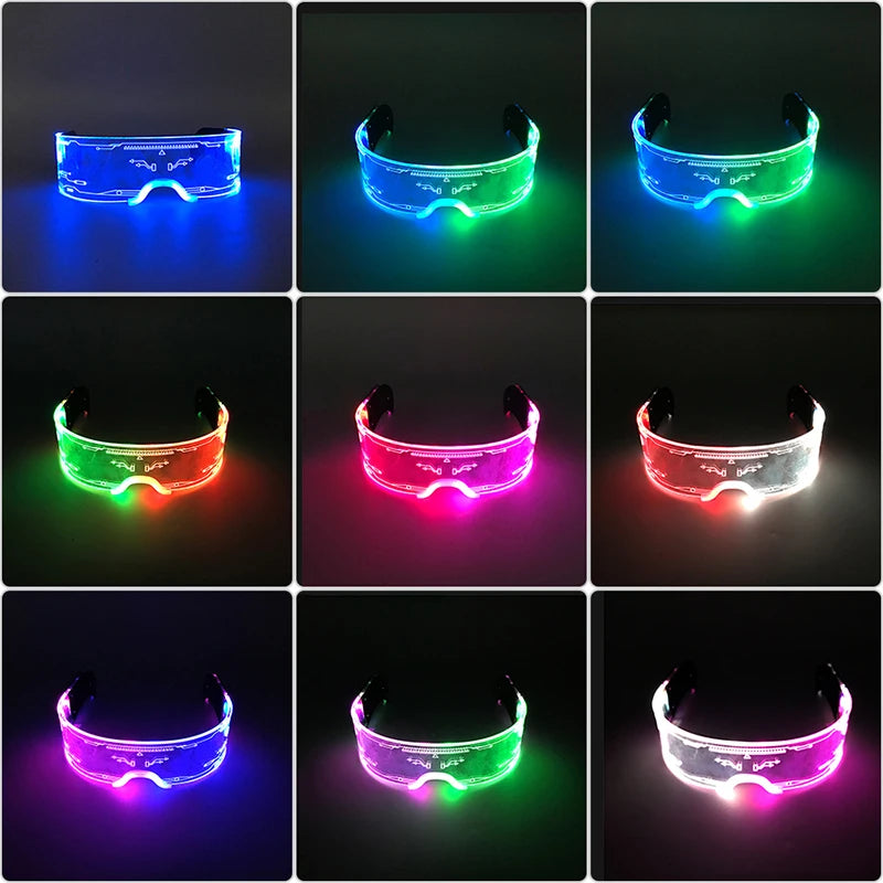 Cool Luminous Colorful LED Light Up Glasses Glowing Neon Light Flashing Party Glasses For Nightclub DJ Dance Party Decor 