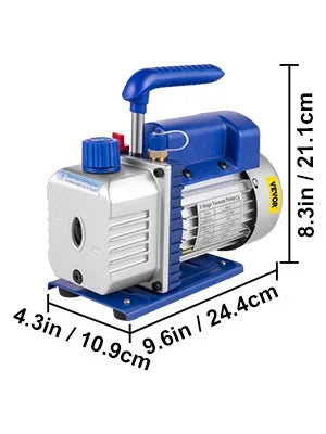 Vacuum Pump with Gauges for AC Refrigerant and HVAC Systems
