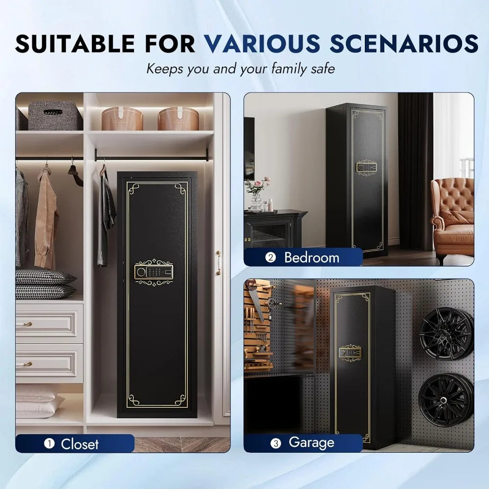 Biometric Gun Safe for 12-15 Rifles with Fingerprint Access