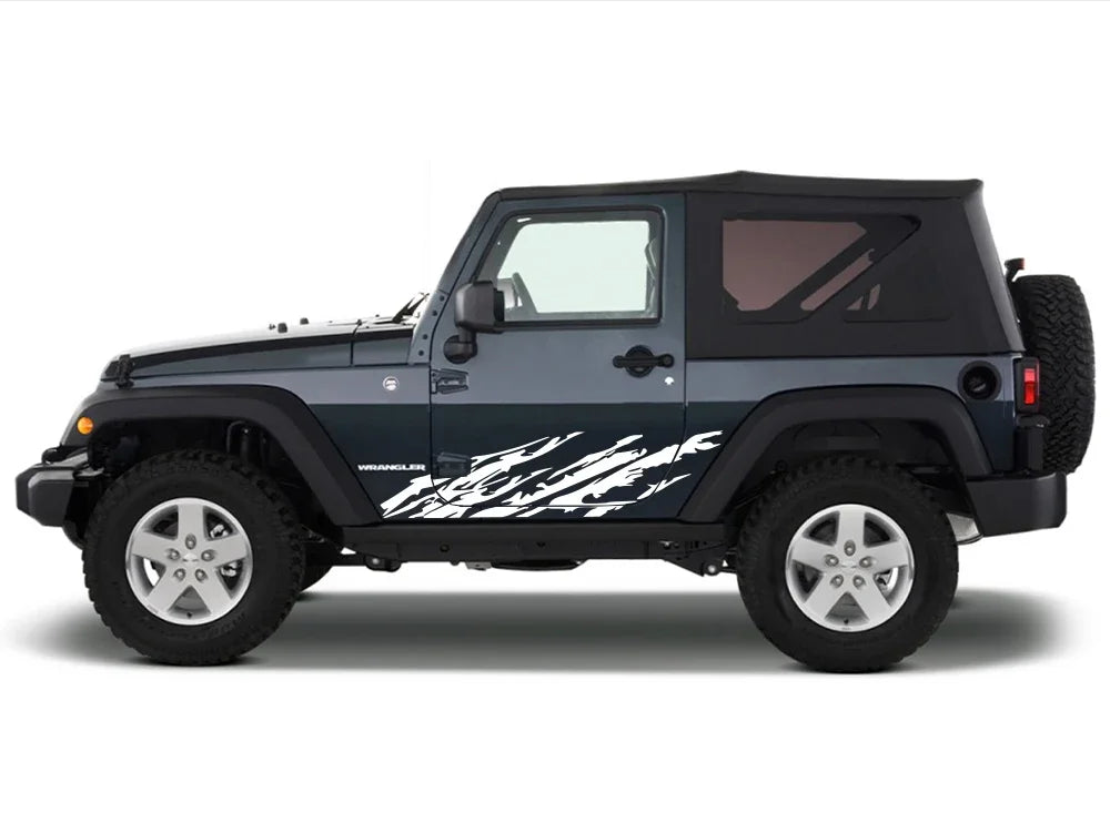 For Jeep Wrangler JK JL TJ YJ Car Door Side Stickers Mud Splashing Styling Vinyl Film Decals Decoration Auto Tuning Accessories