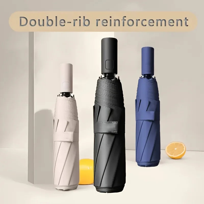 Automatic Opening And Closing FoldingUmbrella - Compact Design - Ergonomic Handle8 Steel Ribs - Outdoor Portable Durable Folding