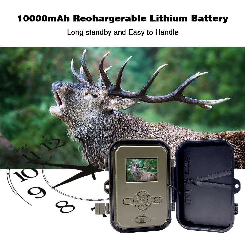 4K Live Stream Trail Camera 4G  30MP APP Clould Service Hunting Cameras 10000Mah Li-Battery Night Vision Photo Traps HC940PROLI 