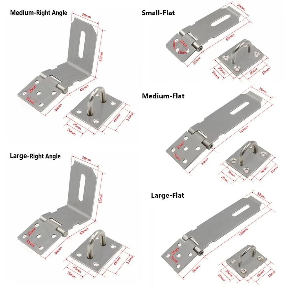 Right-Angle Padlock Hasp for Doors and Gates