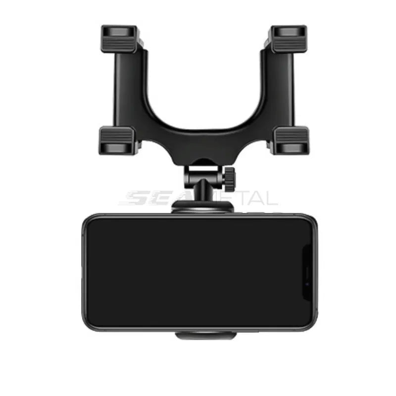 SEAMETAL Car Rearview Mirror Phone Holder Stable Anti Shake Rear View Phone Mount 360-Degree Rotation Car Navigation Support