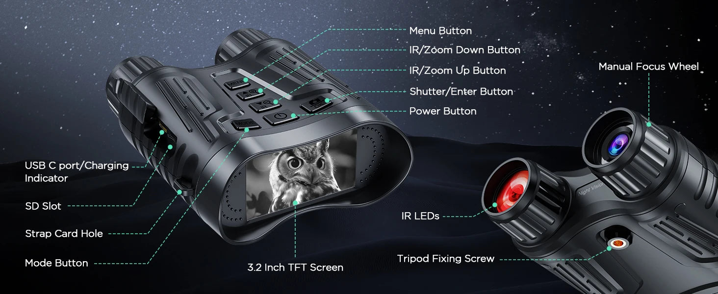 Model 2180 4K nočné videnie ďalekohľady – 36MP a IP54