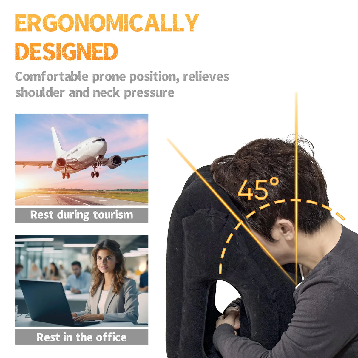 F2 Portable Inflatable Travel Pillow, Six Colours
