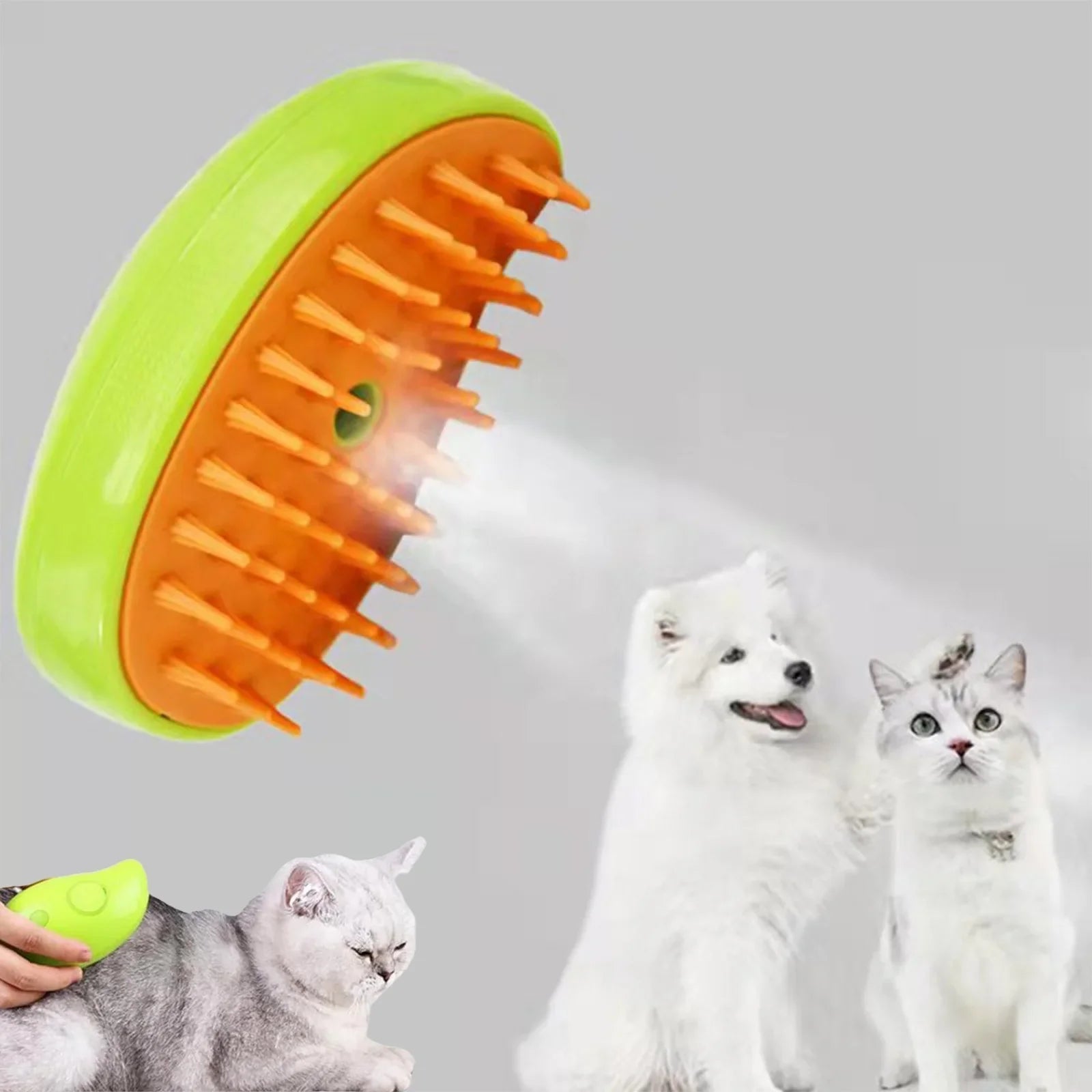 Steamy Dog Brush Electric Spray Cat Hair Brush 3 In1 Dog Steamer Brush for Massage Pet Grooming Removing Tangled and Loose Hair 