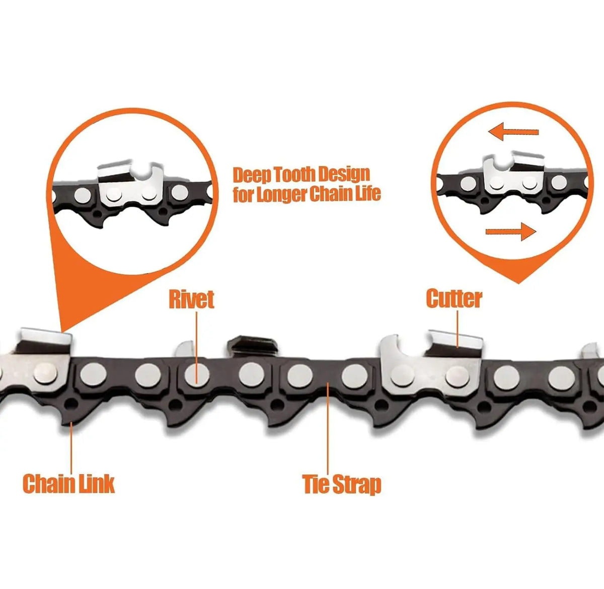 Six-Inch Replacement Chains, 37 Drive Links