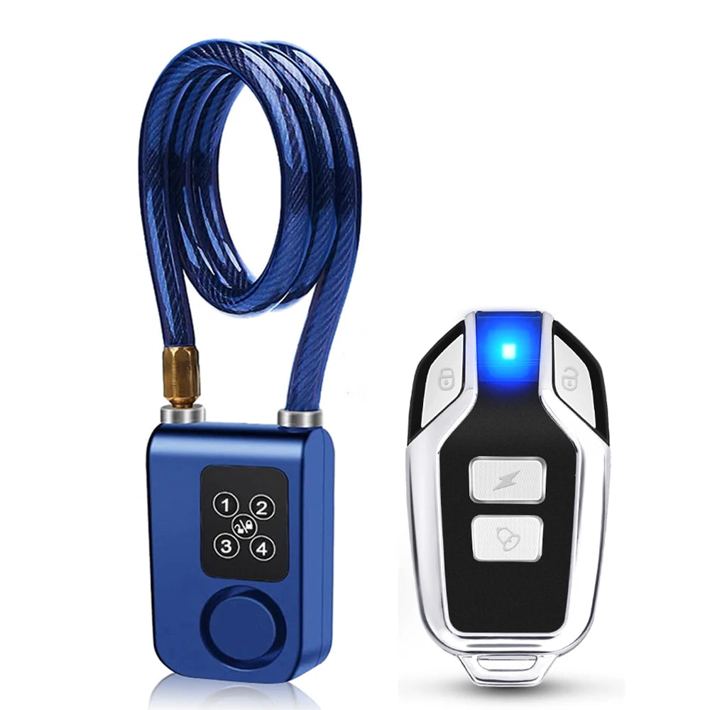 Bicycle Cable Alarm Lock with Remote