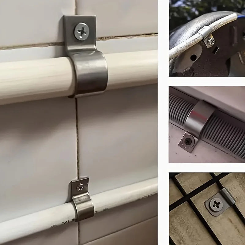 Clips de fixation pour câbles et tuyaux en acier inoxydable, 50 ensembles