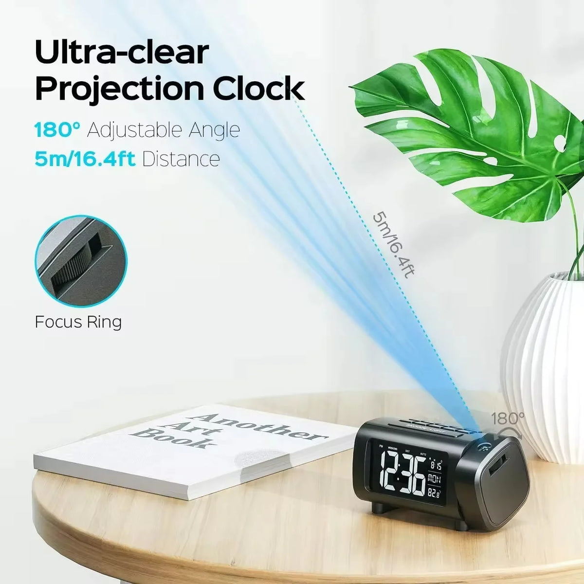 Projection Alarm Clock with FM Radio