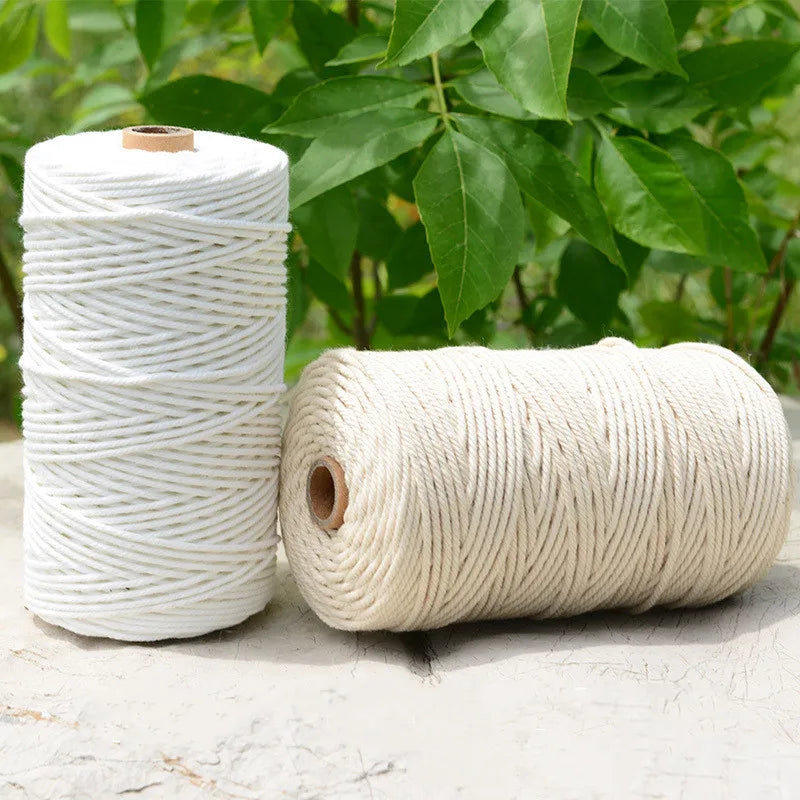 Cotton Macramé Cord, Beige or White