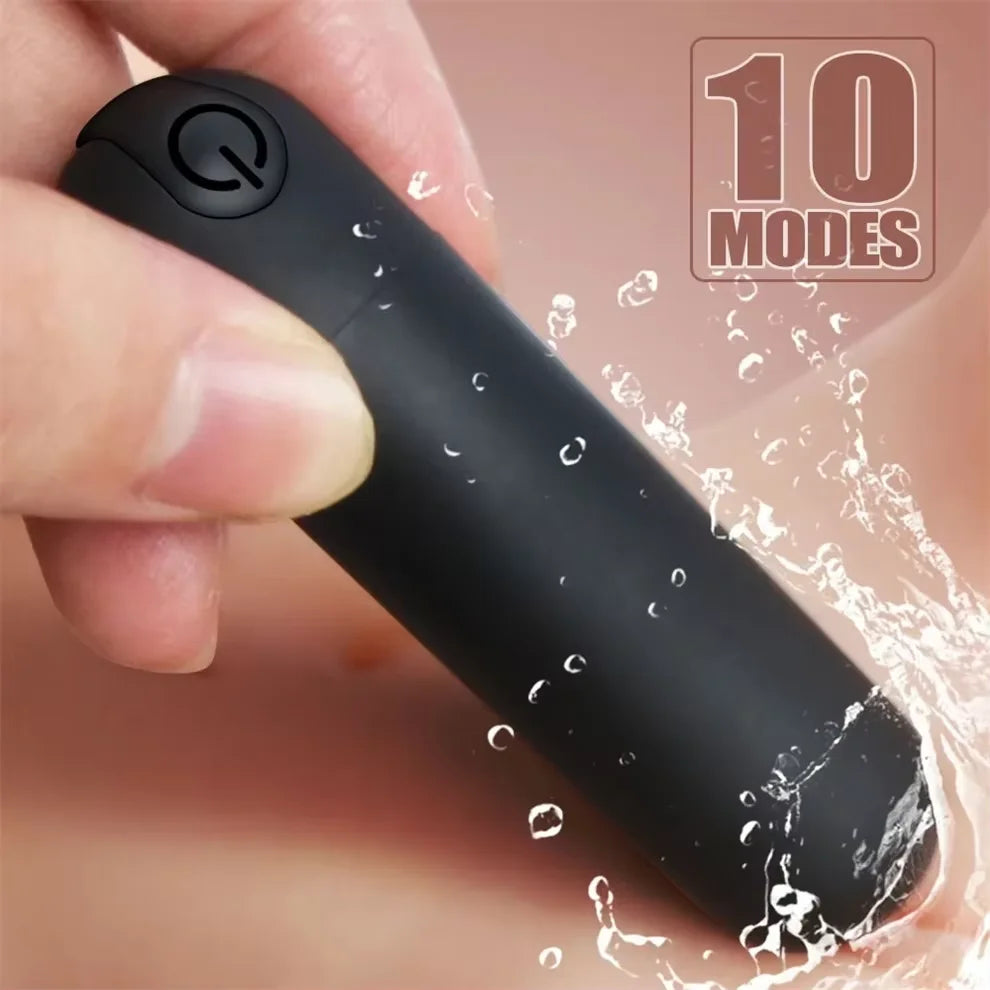 10-växlad USB-uppladdningsbar mini bullet-vibrator med vattentät design