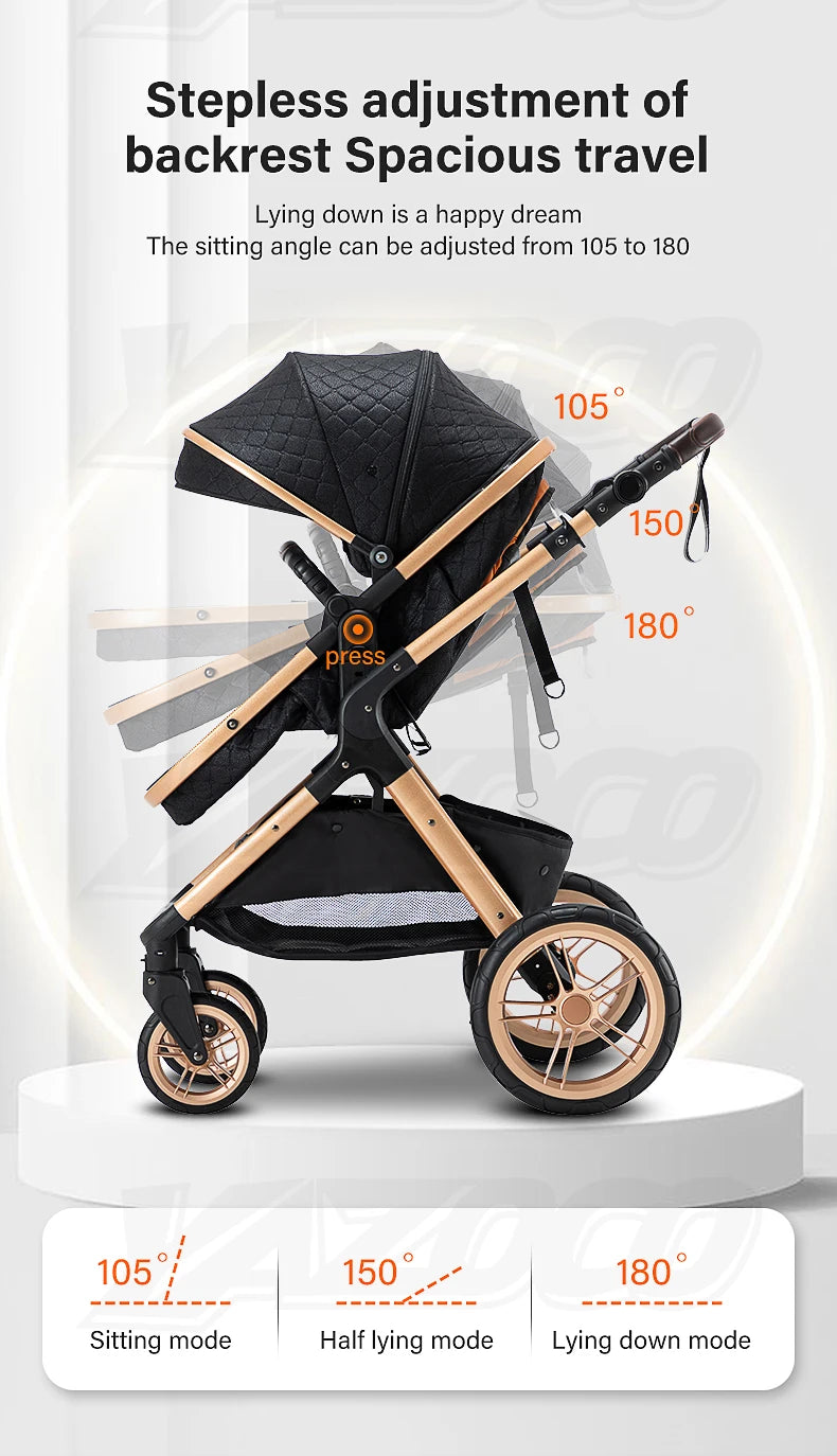 3‑in‑1 Luxury Baby Stroller Travel System