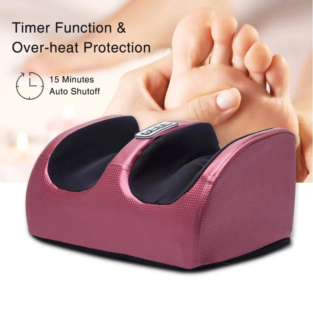 Electric Foot Massager Shiatsu Kneading Deep Tissue Relax Heated Roller Calf Pain Relief Fatigue Muscles Vibrator Machine Health 