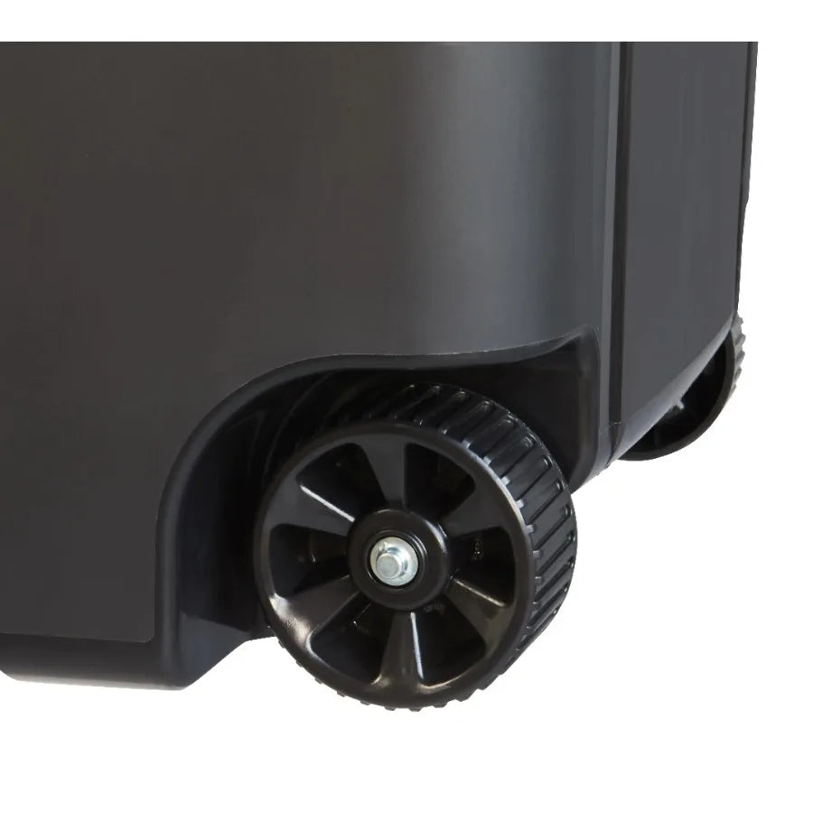 2 Pack 45 Gallon Wheeled Garbage Cans with Attached Lid