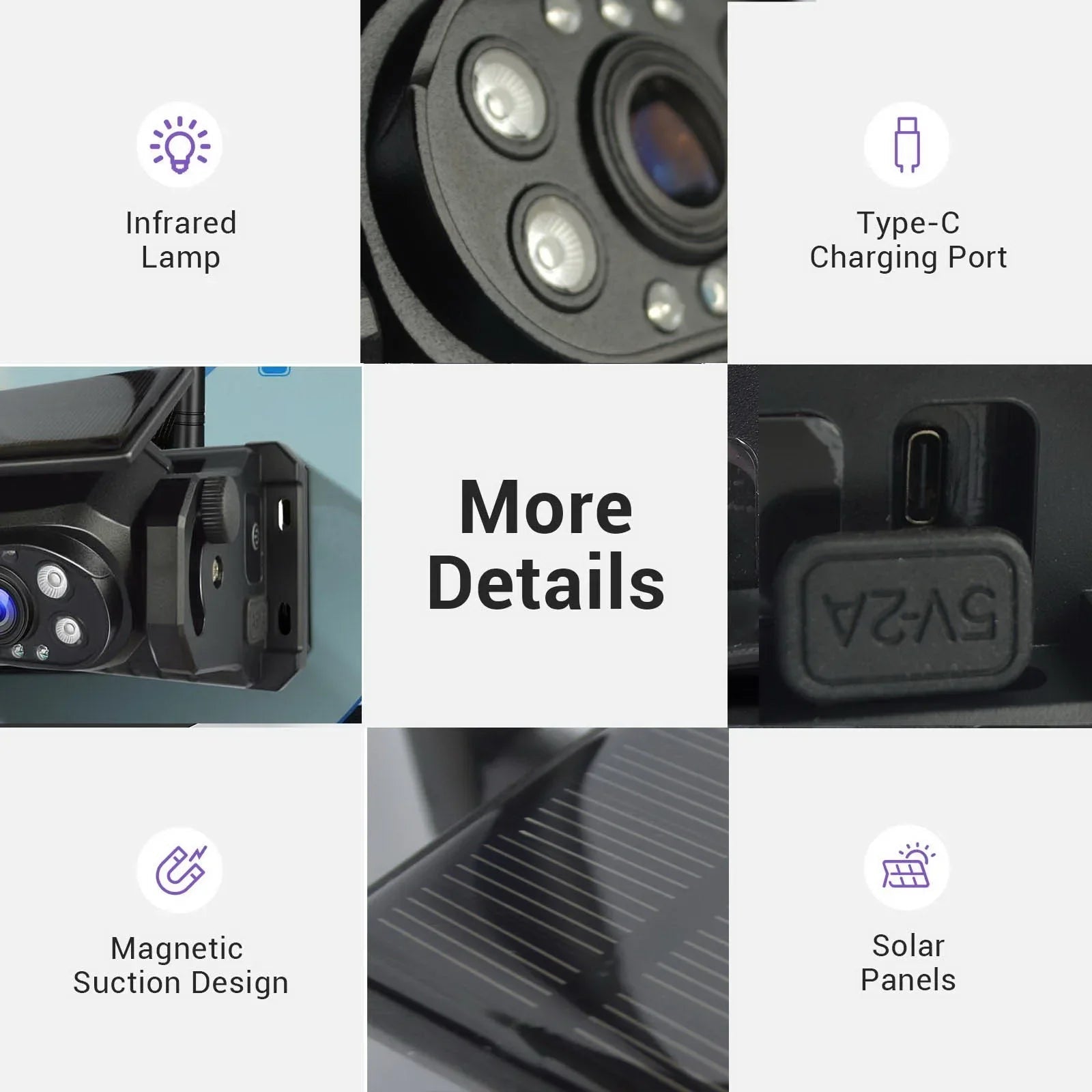 Wireless WiFi Solar Power  Magnetic Reverse Backup Camera Mobile Phone iPhone Android With Built-In Battery for Truck Camper 