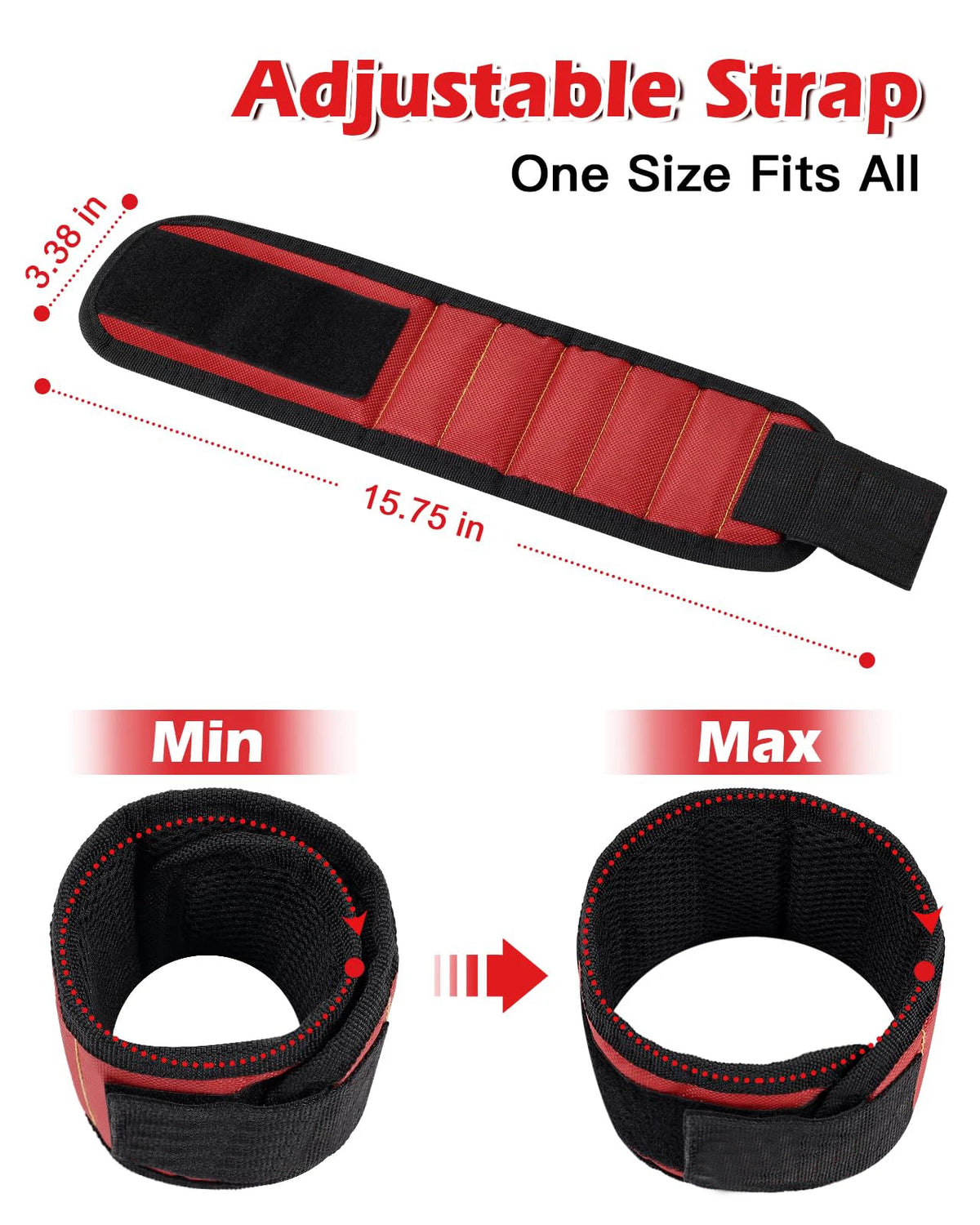 Adjustable Magnetic Screw-Holding Wristband