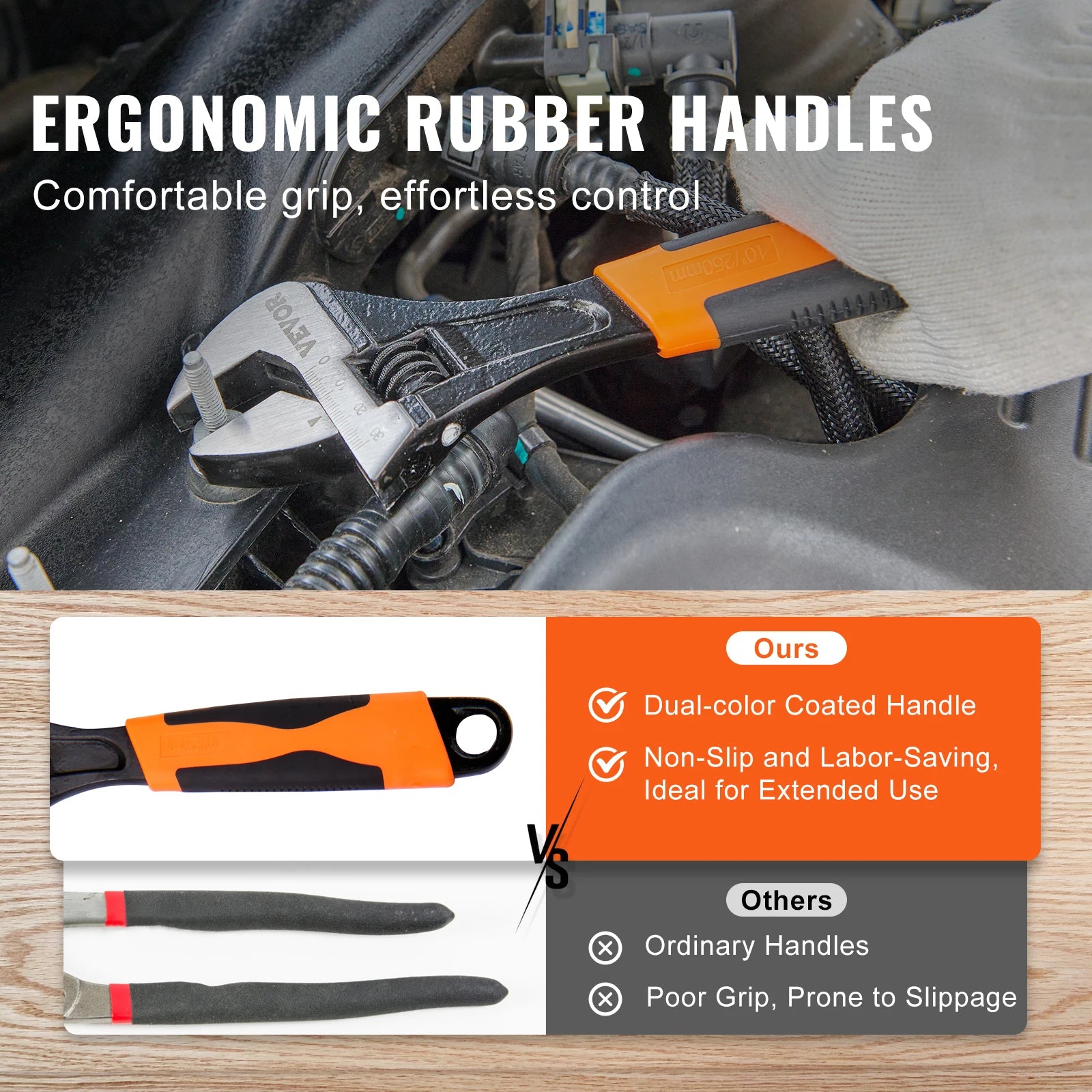 Ensemble de 8 pinces avec clé réglable Kit d'outils en acier robuste