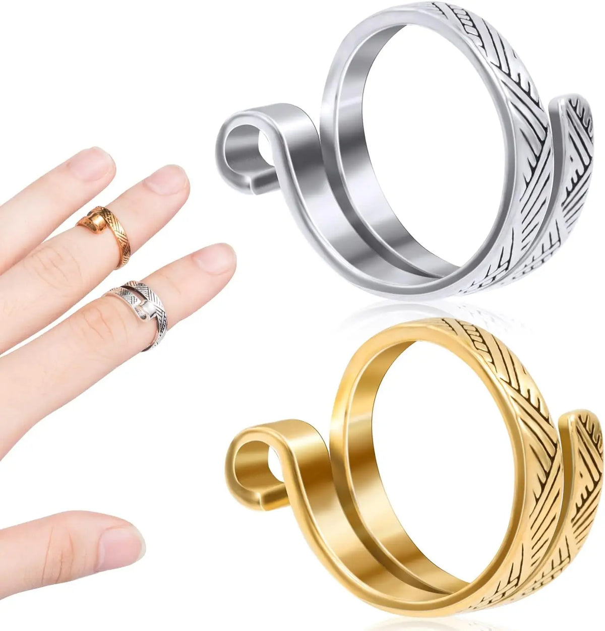 Adjustable Crochet Yarn Guide Rings, 2 Pieces