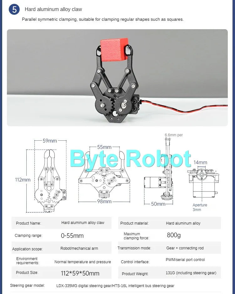 Robotgrep og servo komponentvalg