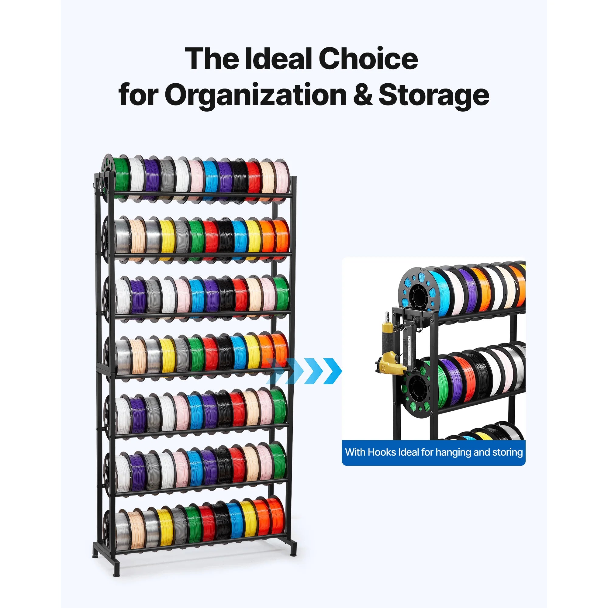 SucceBuy 5/7 Tier 3D Printer Filament Storage Rack Filament Spool Holders Storage Shelves for Home Office 3D Printing Studio