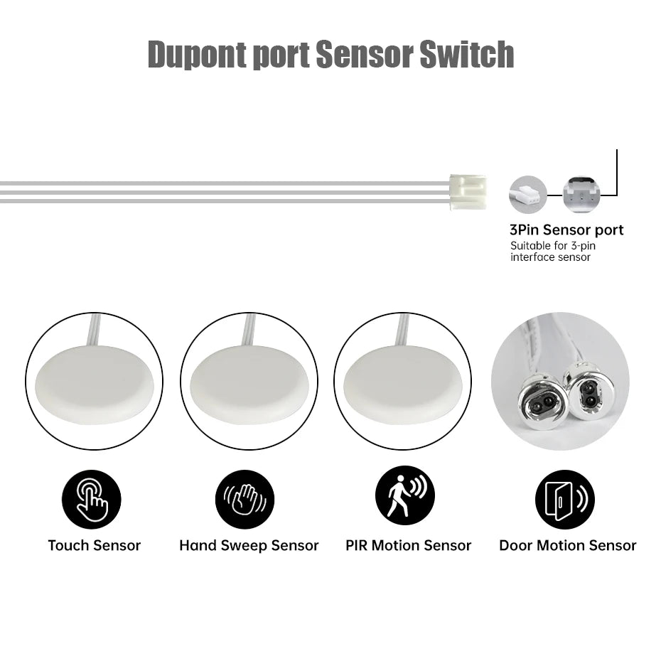 Cabinet LED Sensor Switch, Touch, Motion or Dual-Door Options
