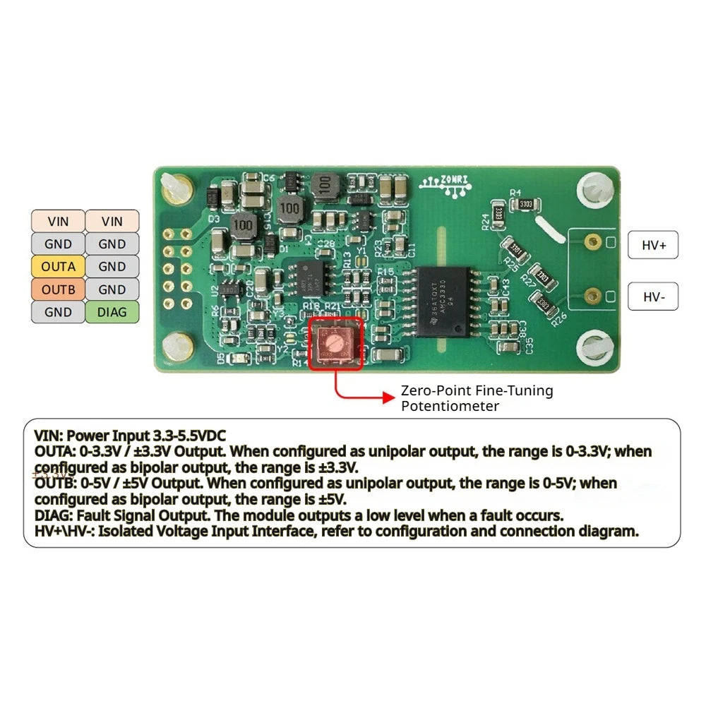 AMC3330 Isolated Voltage Signal Module