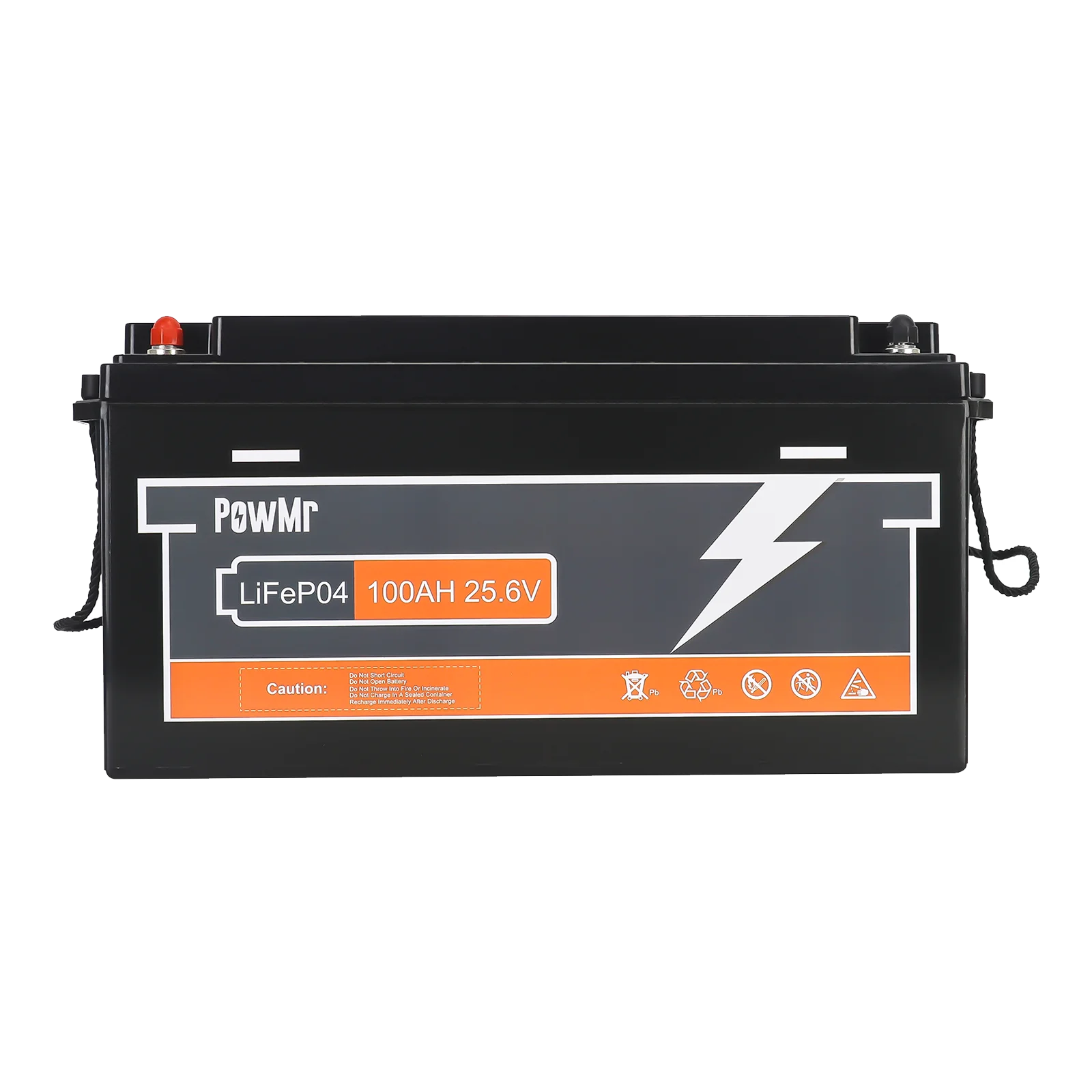 PowMr 25.6V 100Ah life 4 Battery 2560Wh Deep Cycle Lithium Iron Phosphate build-in BMS 6000 Cycles 100A Max Charge/Discharge for Solar Energy Storage RV Marine Boat Off-Grid System Replacement of LED Acid Battery