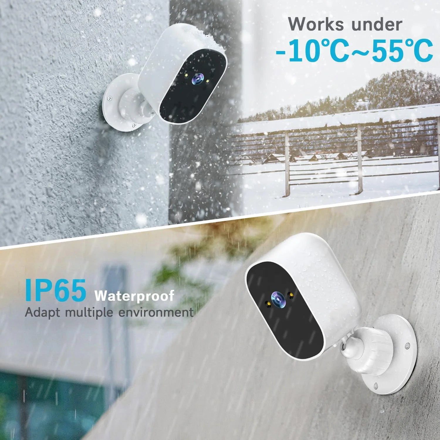 1080P 2-Pack Solar Security Camera Wireless Outdoor Battery Powered