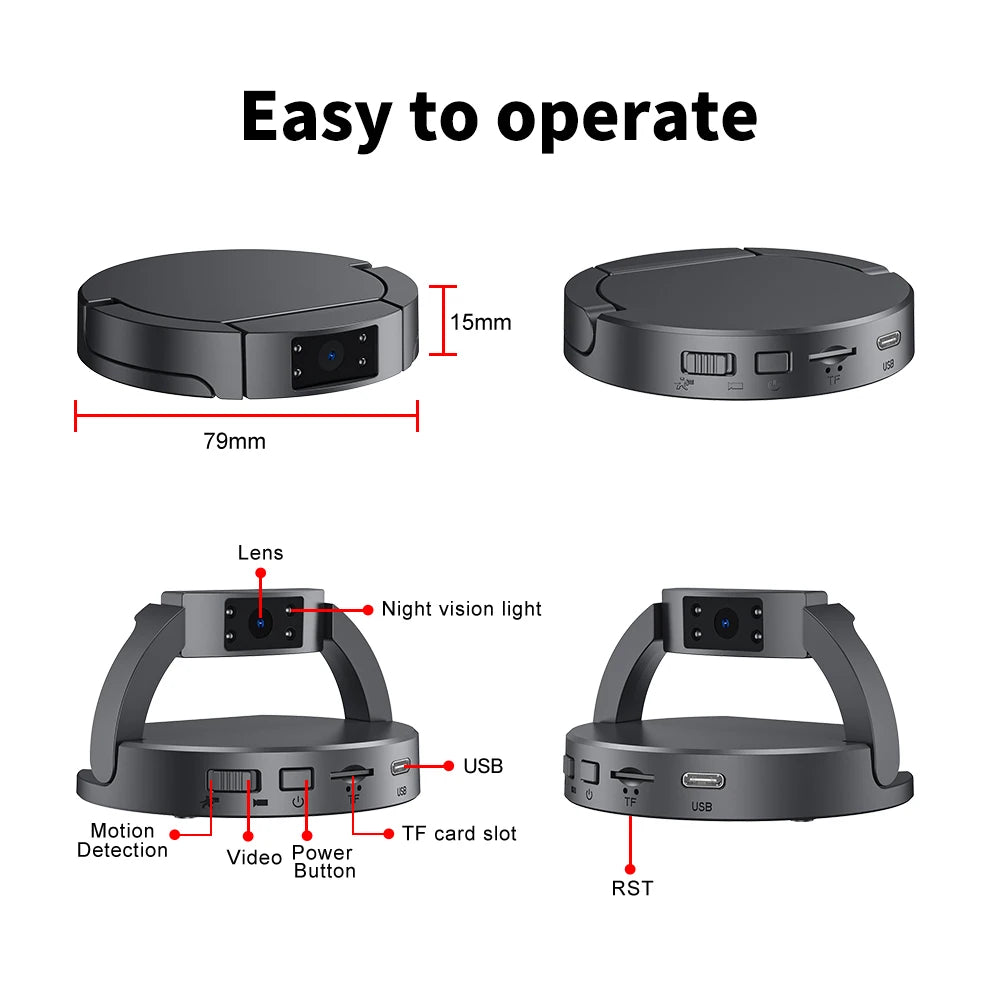 1080P HD Mini Camera  Small Digital Video Recorder Portable Cameras Motion Detection 10Hours Hide DVR Camcorders No Wifi Cam