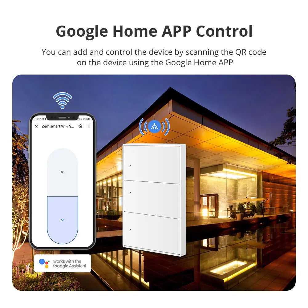 Matter Wi-Fi Wall Switch - Gang and Colour Options