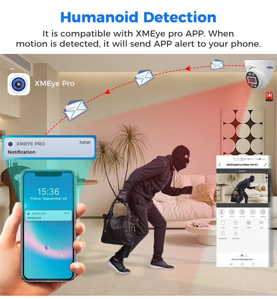 4K PoE Dome Security Camera with Face Detection