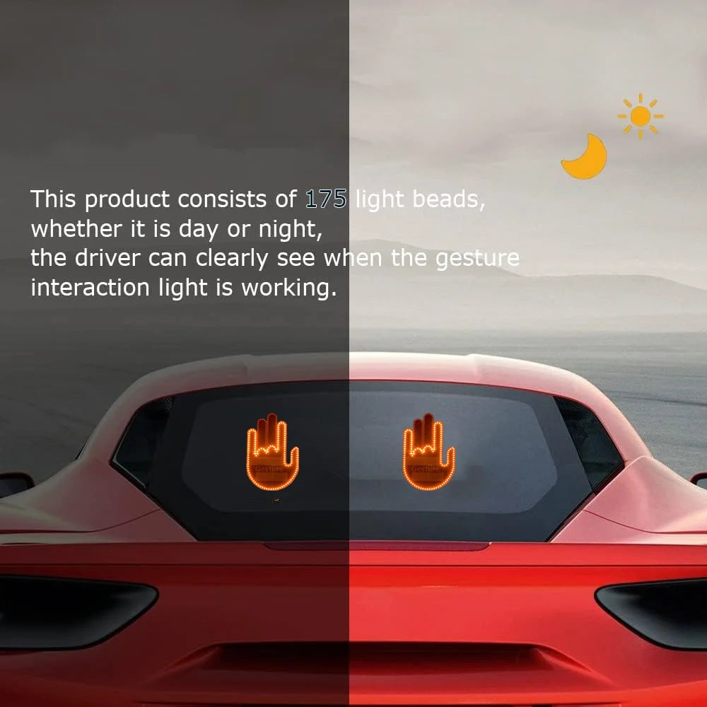 LED Gesture Light with Remote for Car Interior Window Sign