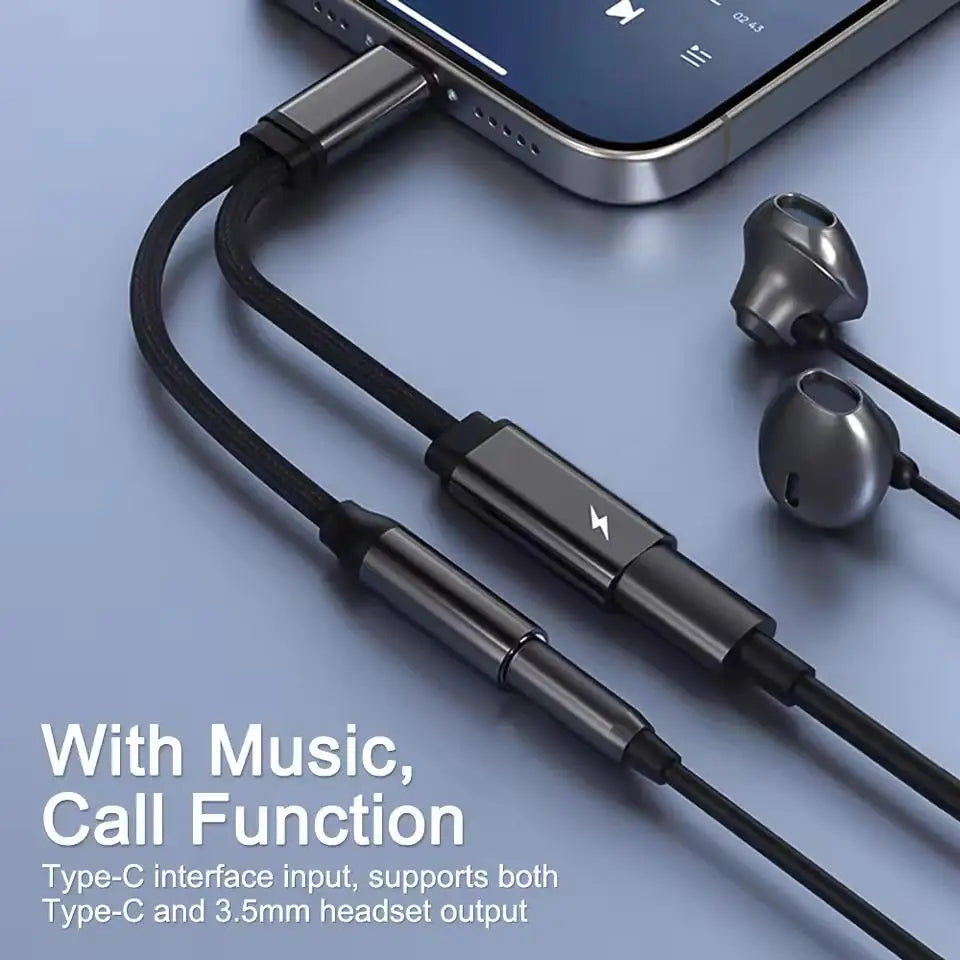 USB-C Audio and Charging Splitter Adapter