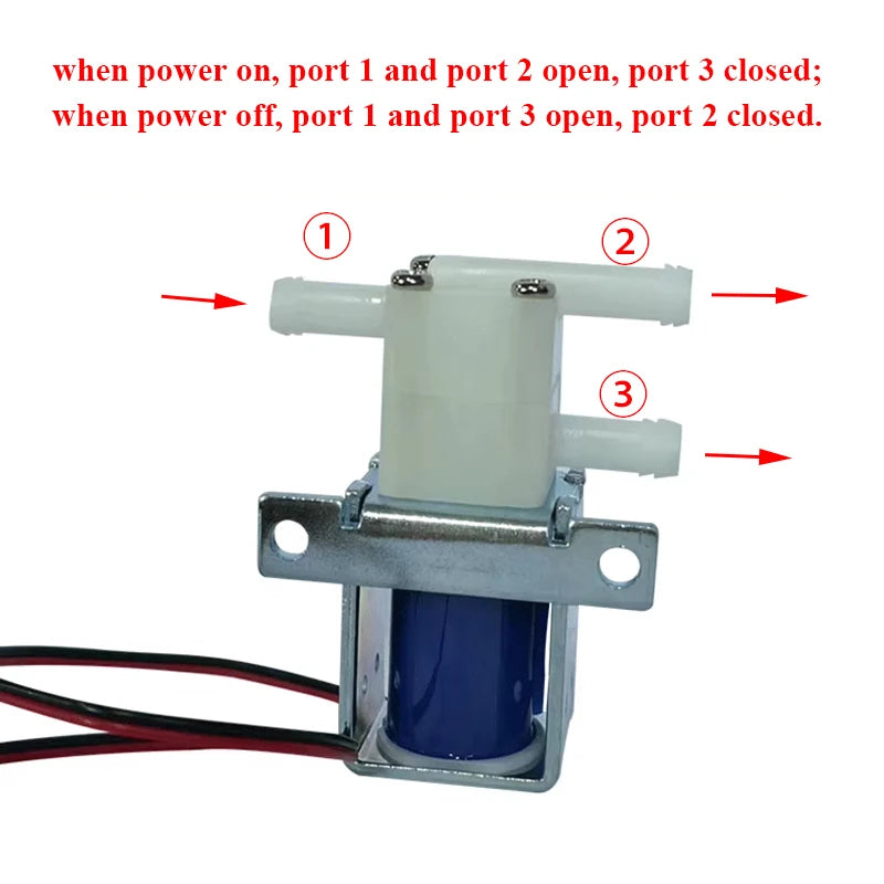 2-Position 3-Way DC Solenoid Valve for Water and Air