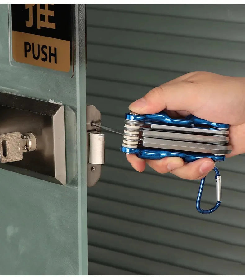 Portable Folding Hex Wrench Allen Set Metal Metric System Torx Hexagonal Spanner Screwdriver Hex Key High Quality Hand Tool 