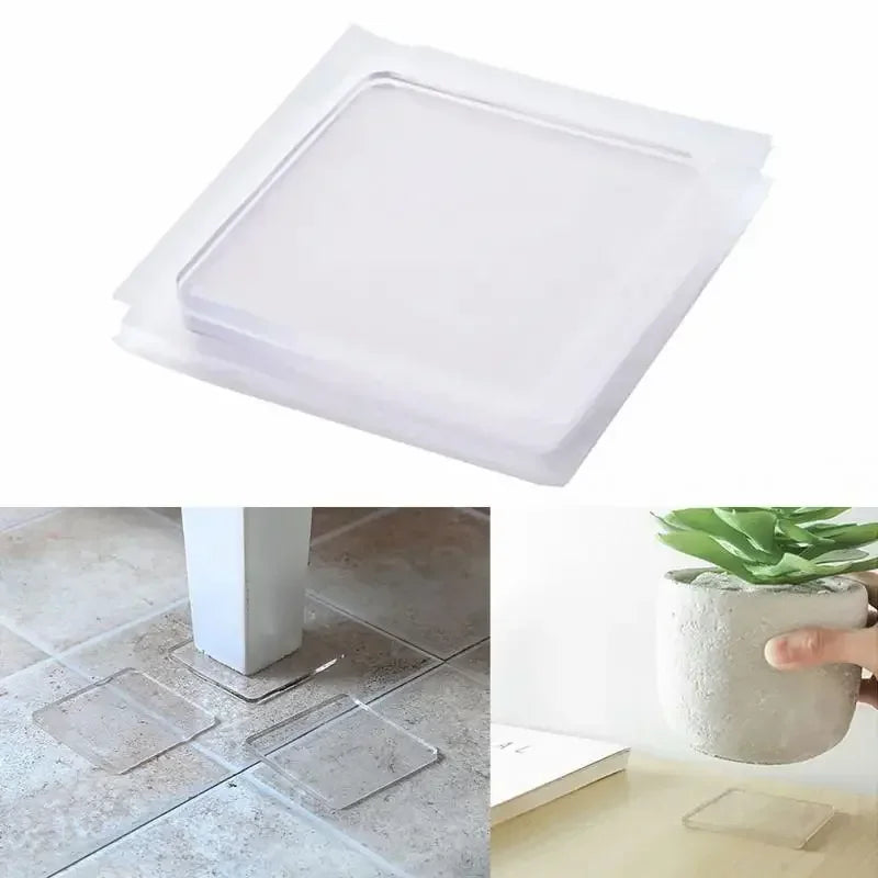 4pcs Anti Vibration Non-Slip Mat Washing Machine Silicone Pad Multifuncational Transparent Place Mats Home Bathroom Portable 