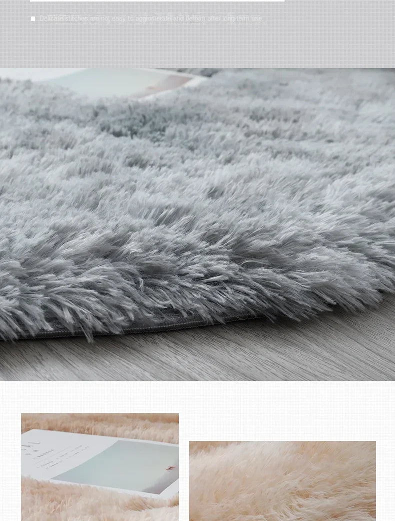 Super Soft Plush Round Rug Mat Fluffy White Carpets For Living Room Home Decor Bedroom Kid Room Decoration Salon Thick Pile Rug 