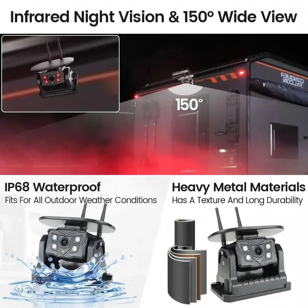 Wireless Solar Magnetic Backup Camera with AI Blind Spot Alarm