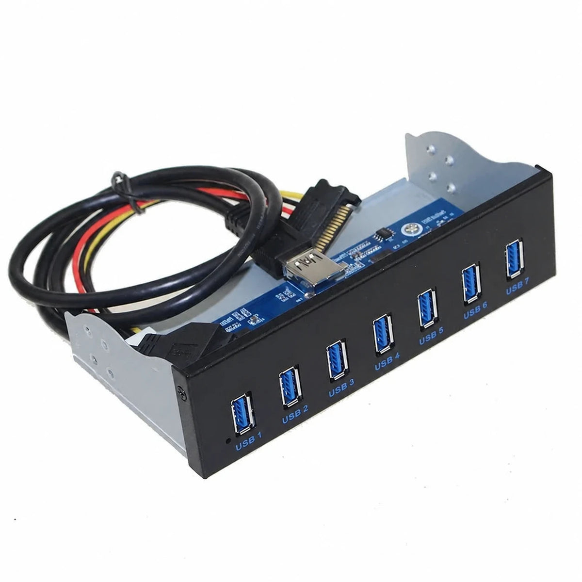 NW403 USB 3.0-hub med sju porter for frontpanel, 5.25-Inch