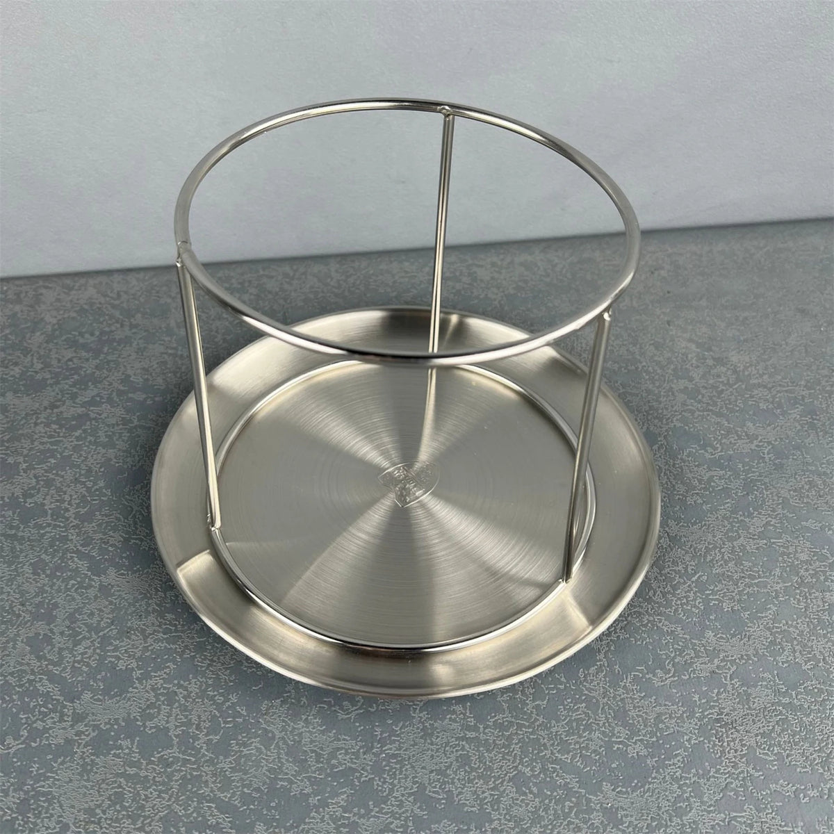 2-Tier Round Stainless Steel Serving Stand for Cakes and Snacks
