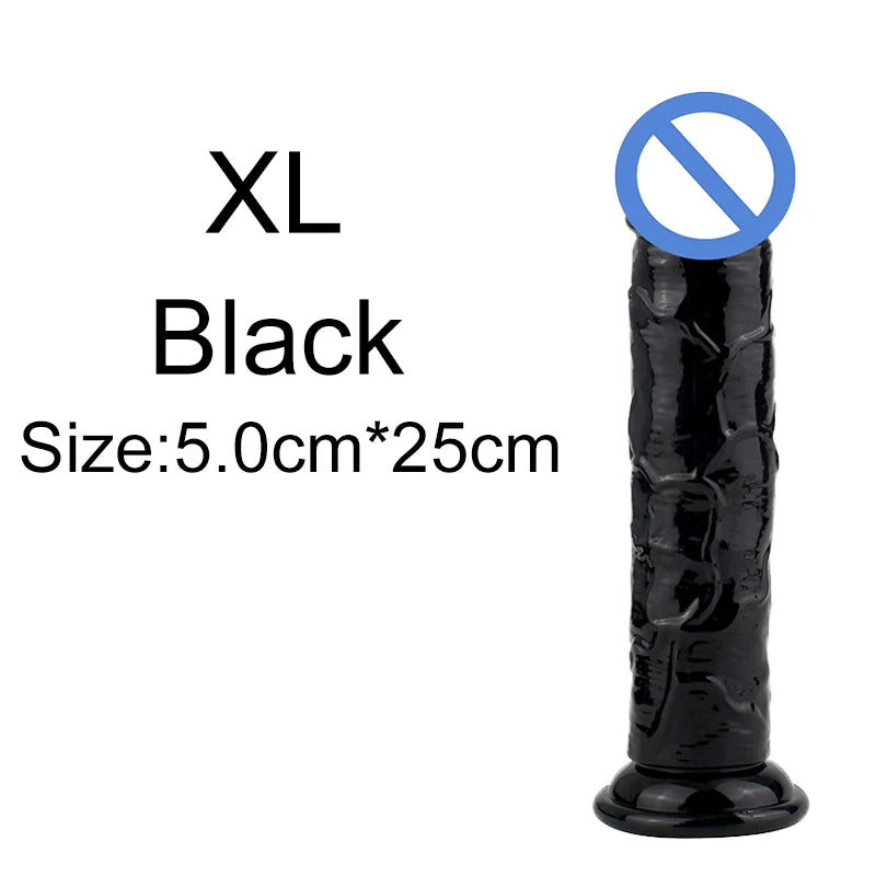 Non-Electric TPE Adult Toy with Suction Base – Size Options