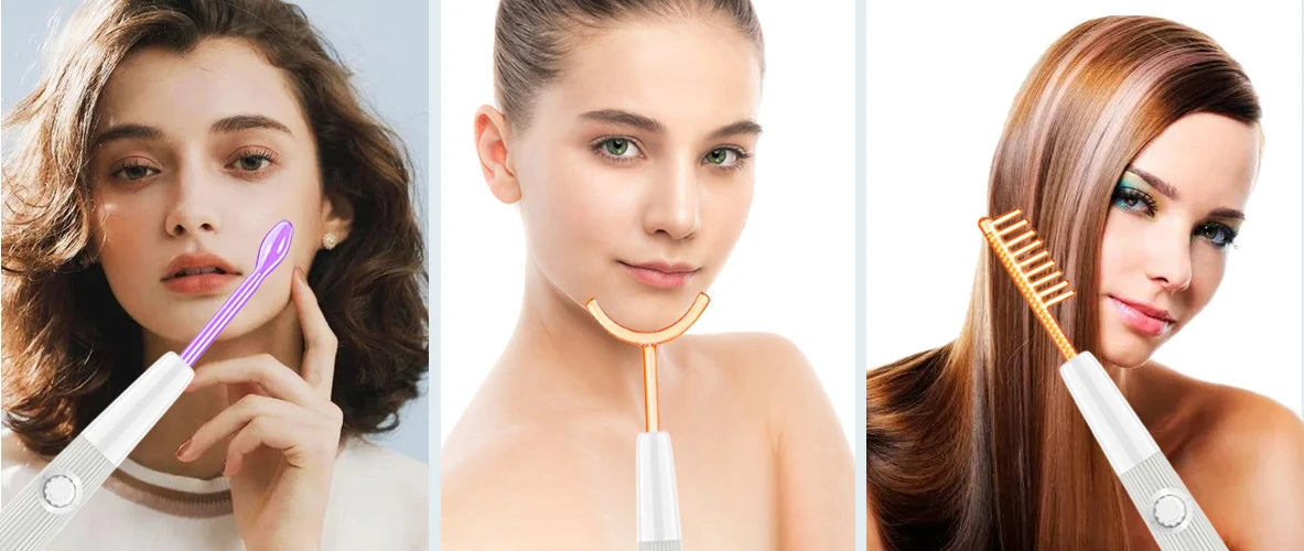 Darsonval New High Frequency Facial Machine Skin Therapy With 6 Neon & Argon Wands Remove Wrinkles Acne Facial Therapy Wand 