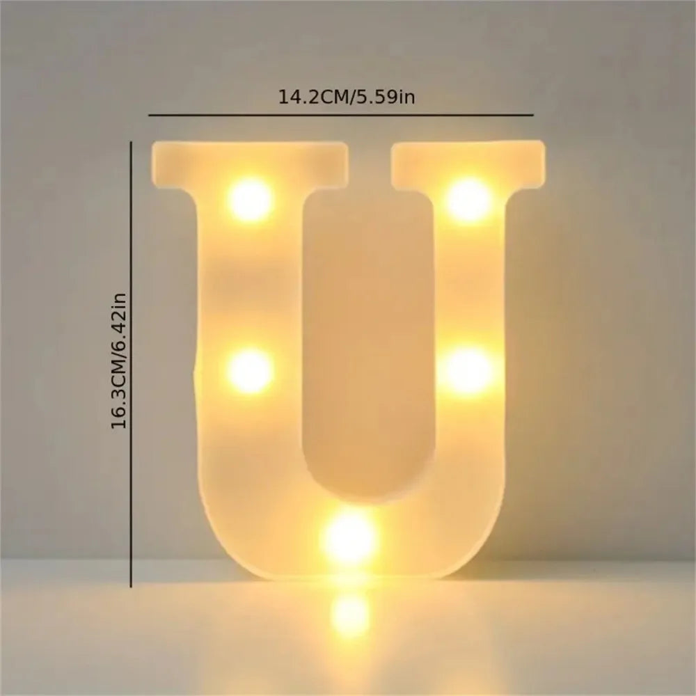Varmhvit LED-bokstav- eller tallampe