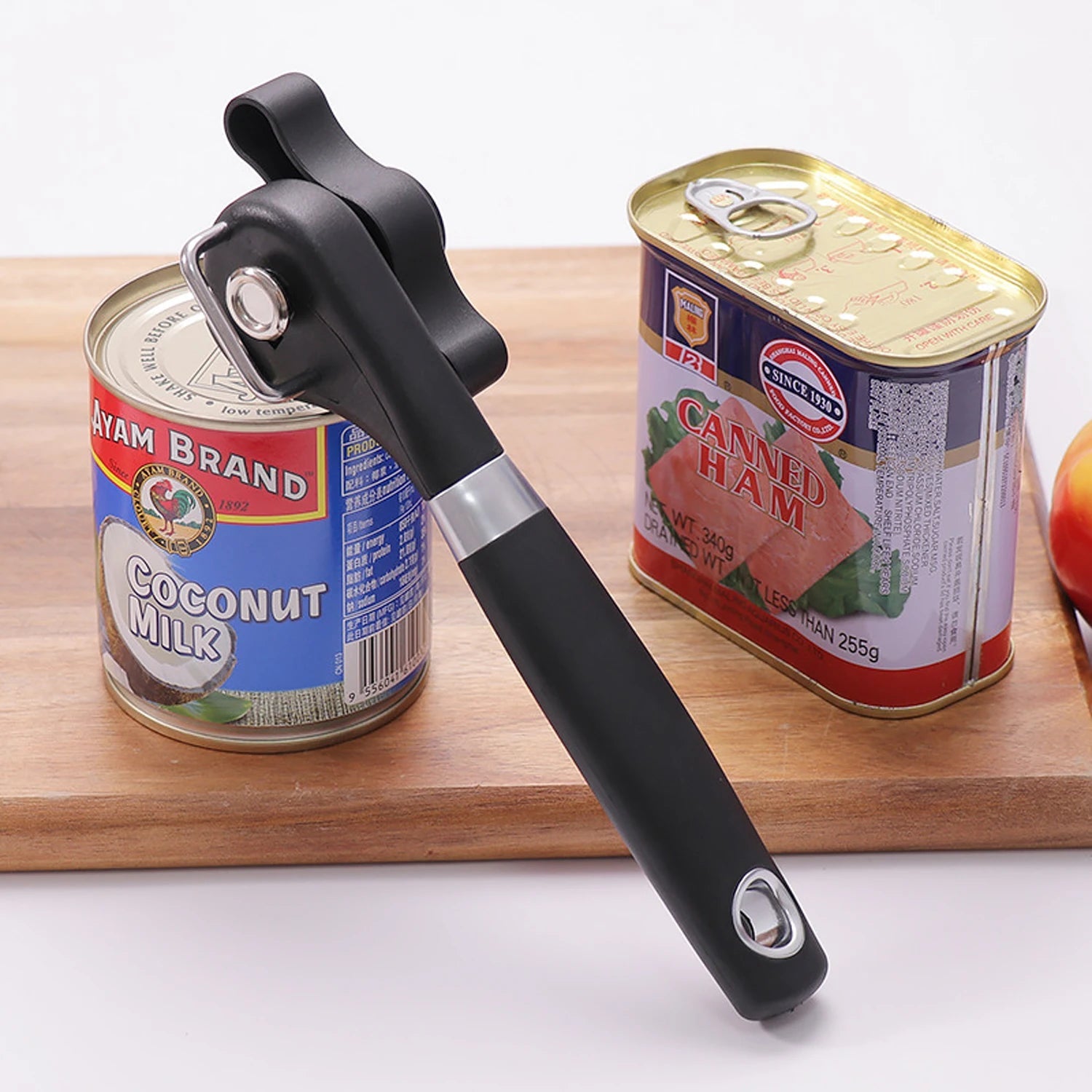 Plastic Hand-actuated Can Opener Safety Kitchen Tools Easy Grip Side Cut Manual Opener for Cans' Lid Kitchen Gadgets 