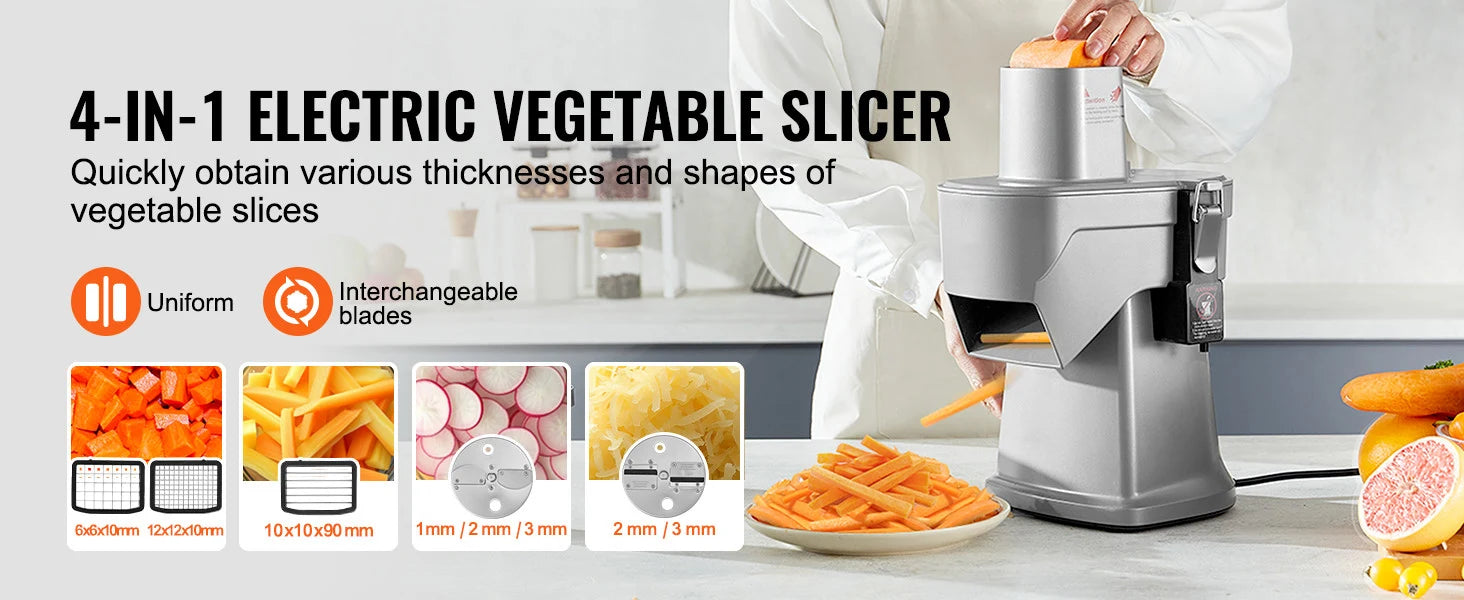 Electric 4-in-1 Vegetable Slicer for Fast Slicing, Dicing & Shredding